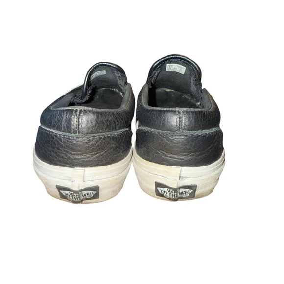 Vans Classic Black Slip-On Leather Shoes - Picture 4 of 8